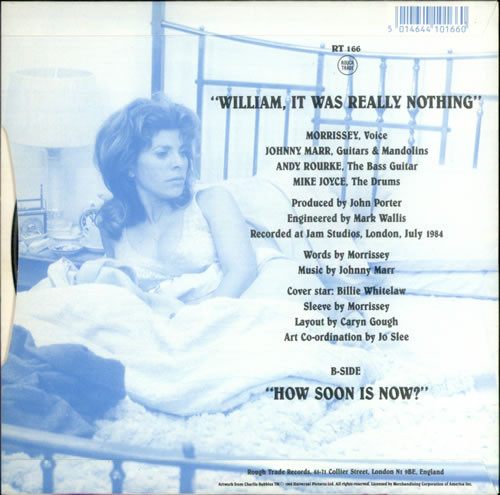 The Smiths William - Billie Whitelaw Sleeve - 4 prong UK 7